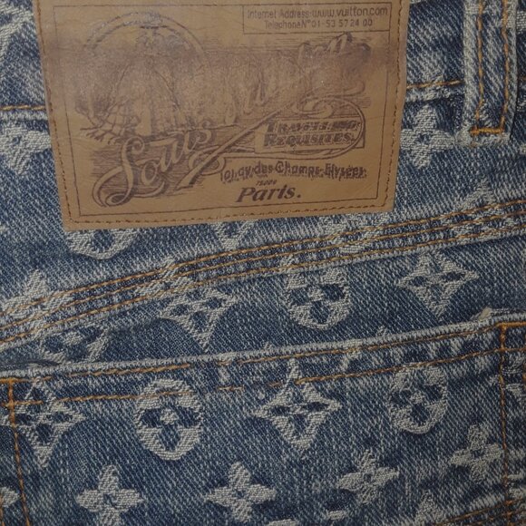 Vintage Louis Vuitton monogram logo denim jeans size 38--guaranteed authentic - Picture 8 of 13